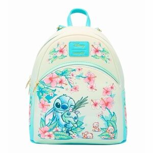 NEW Loungefly Disney Lilo & Stitch Scrump Floral Mini Backpack
